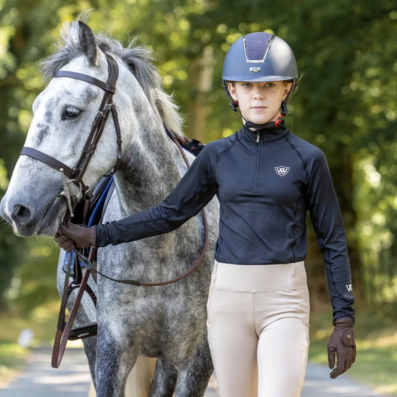Woof Wear Young Rider Tech Shirt Base Layer-Black-1