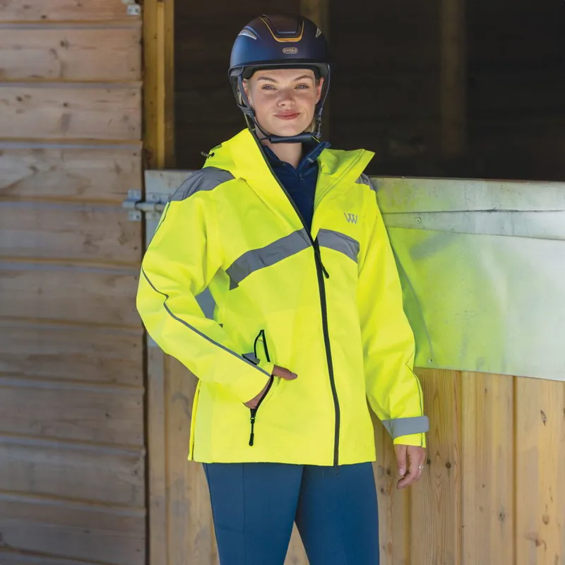 Woof Wear All Season Waterproof Unisex Riding Jacket - Hi-Viz Yellow