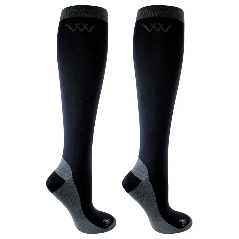 Woof Wear Competition Riding Socks 2 Pack - Black/Grey