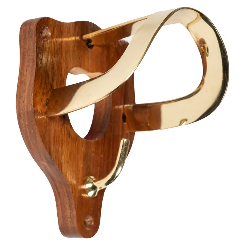 HKM Bridle Hook Made of Wood and Brass in Brown