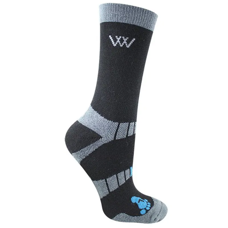 Woof Wear Waffle Knit Bamboo Short Riding Socks 2 Pack - Black-1