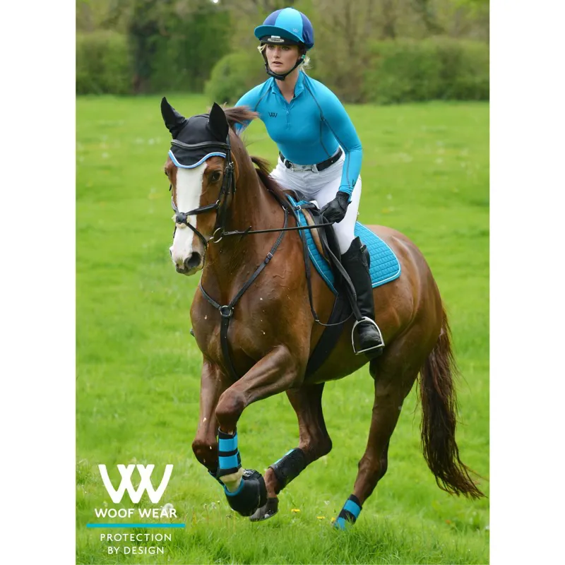 Woof Wear Club Brushing Boots - Black/Turquoise-1