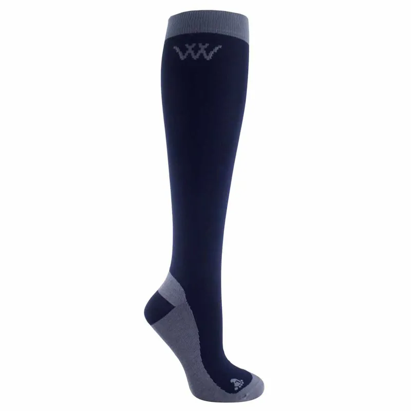 Woof Wear Competition Riding Socks 2 Pack - Navy/Grey-1