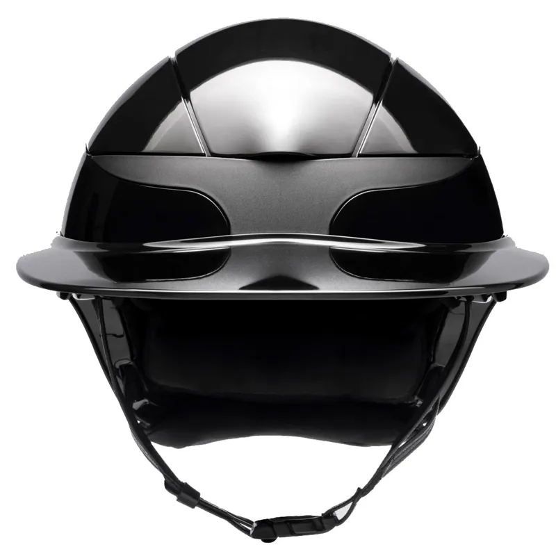 Equiline Xanto Sun Visor Wide Brim Riding Helmet - Glossy Black-1
