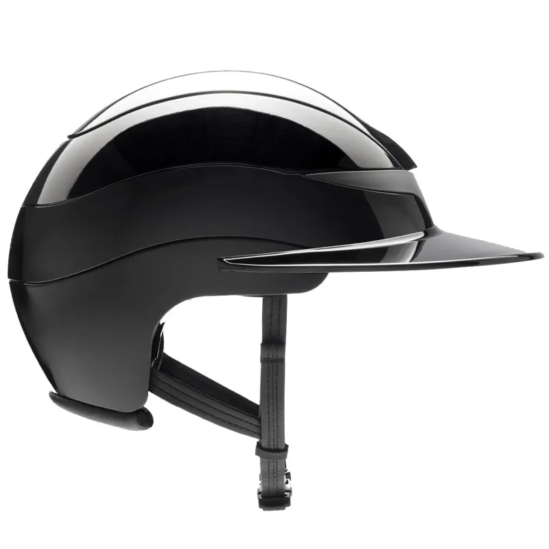 Equiline Xanto Sun Visor Wide Brim Riding Helmet - Glossy Black-2