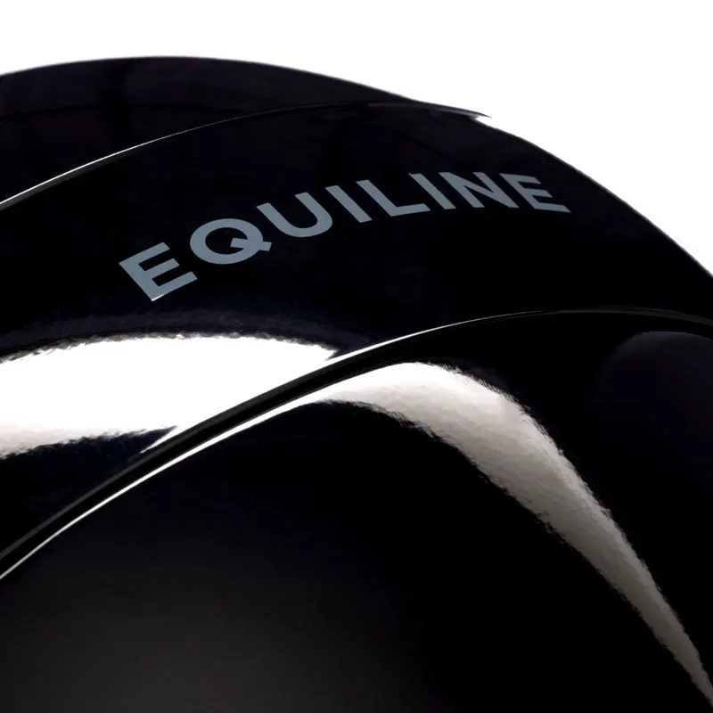 Equiline Xanto Sun Visor Wide Brim Riding Helmet - Glossy Black-5