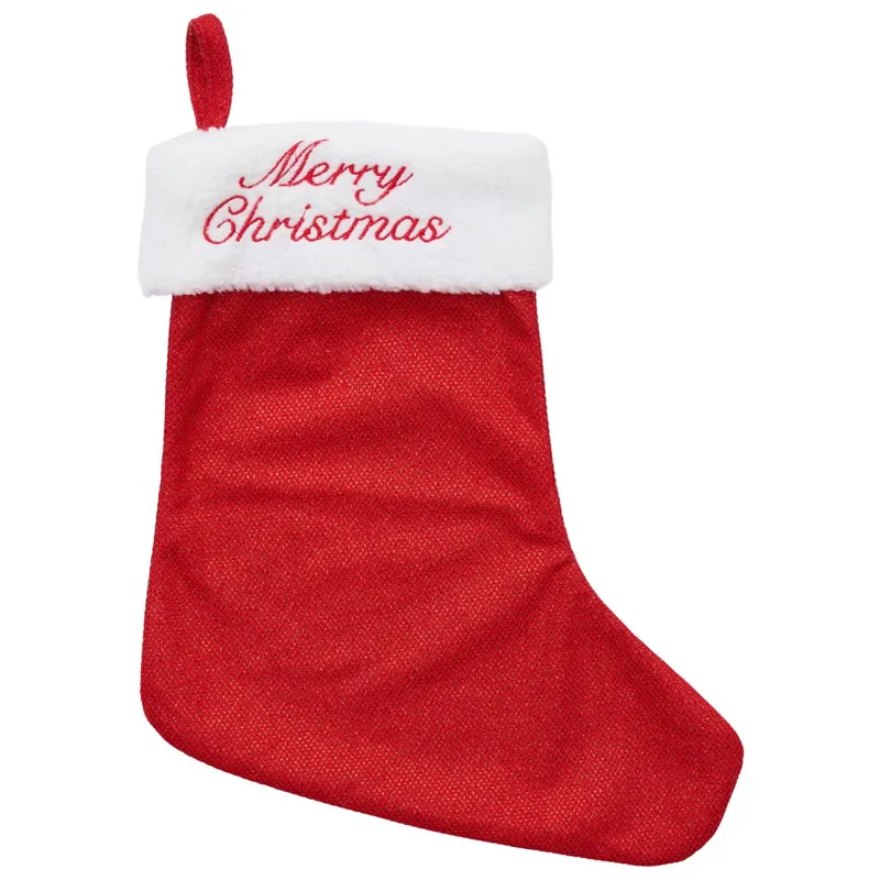 Catago Glitter Christmas Stocking - Red