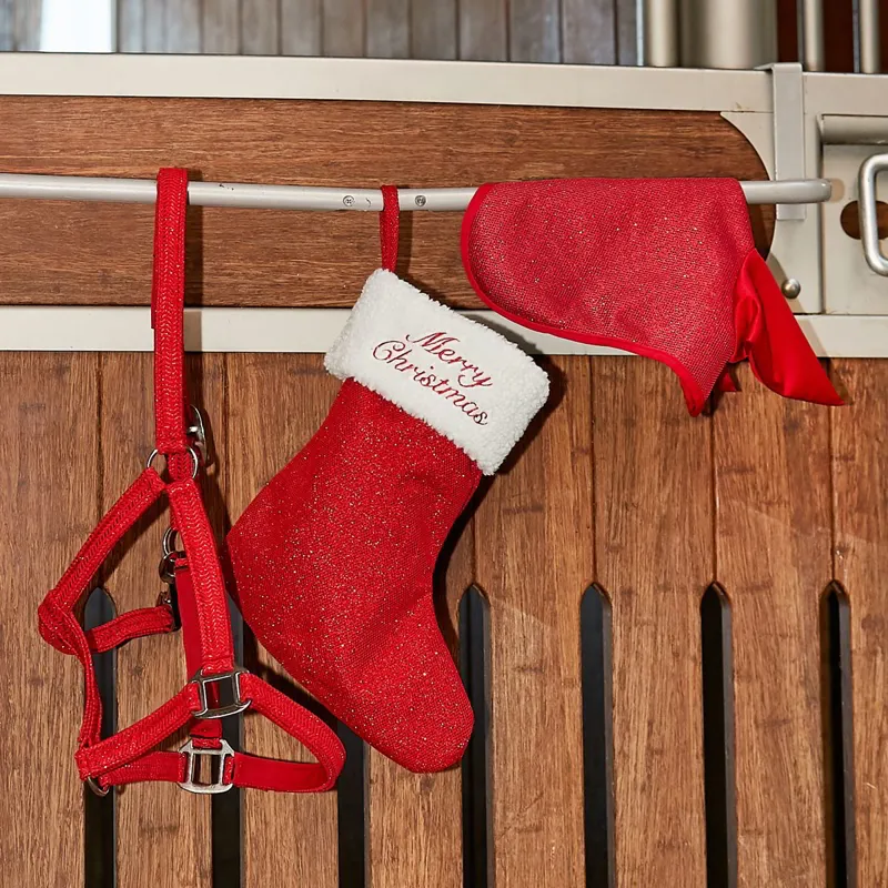 Catago Glitter Christmas Stocking - Red-1