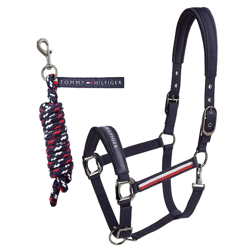 Tommy Hilfiger Yale Halter and Lead Rope Set - Desert Sky