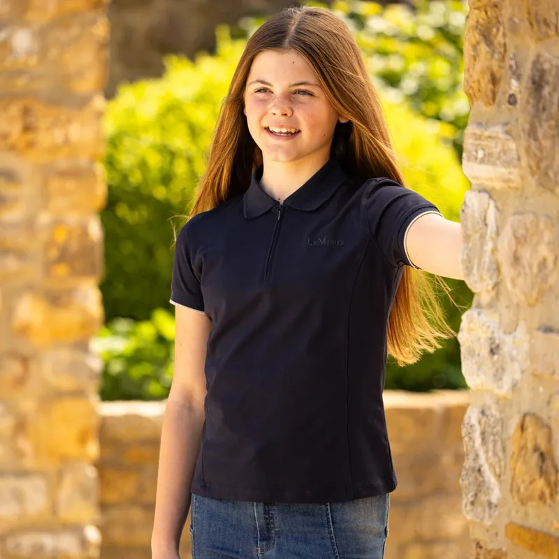 LeMieux Youth Rider Polo Shirt - Navy-4