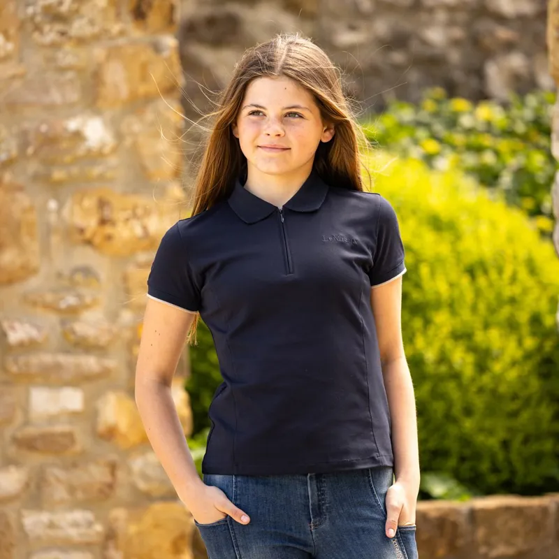 LeMieux Youth Rider Polo Shirt - Navy-3