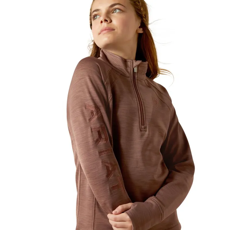Ariat Tek Team 1/2 Zip Junior Top - Twilight Mauve-1