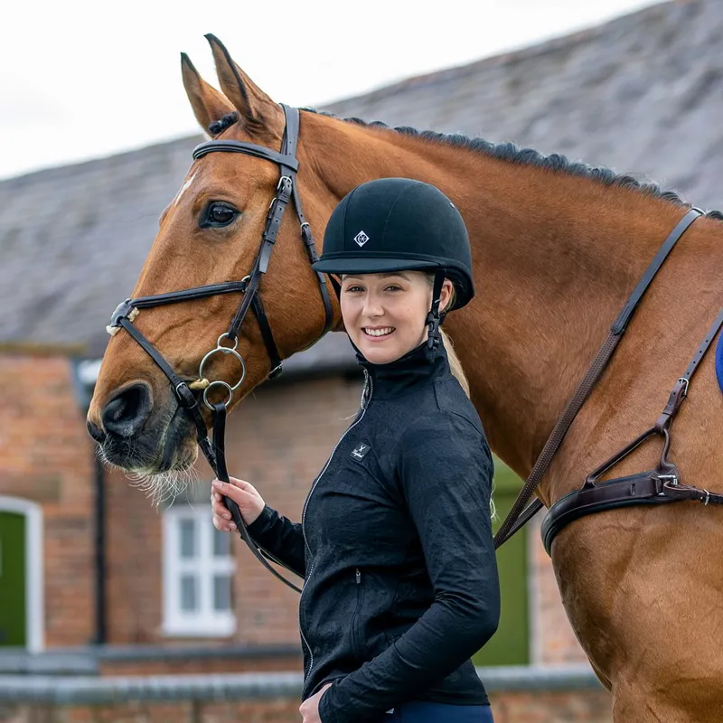 Charles Owen YR8 Junior Riding Helmet - Navy/Navy-2