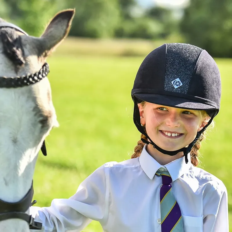 Charles Owen YR8 Sparkly Riding Helmet - Black/Black-2