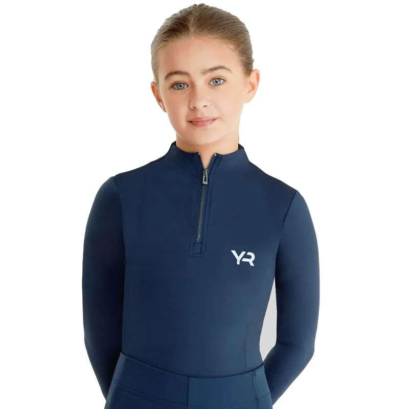 Aztec Diamond Young Rider Long Sleeve Junior Base Layer - Navy-4