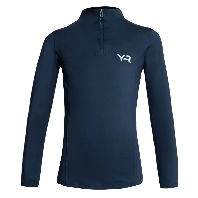 Aztec Diamond Young Rider Long Sleeve Junior Base Layer - Navy-1