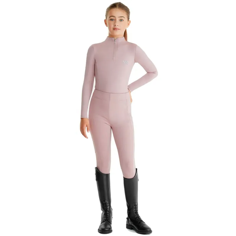 Aztec Diamond Young Rider Long Sleeve Junior Base Layer - Pink-3