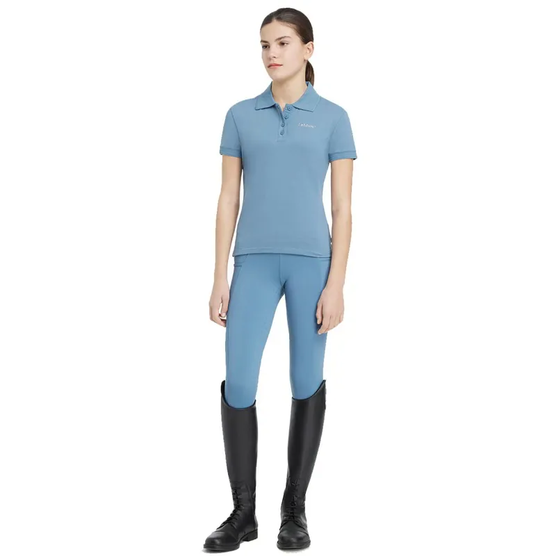 LeMieux Young Rider Classique Polo Shirt-Ice Blue-1