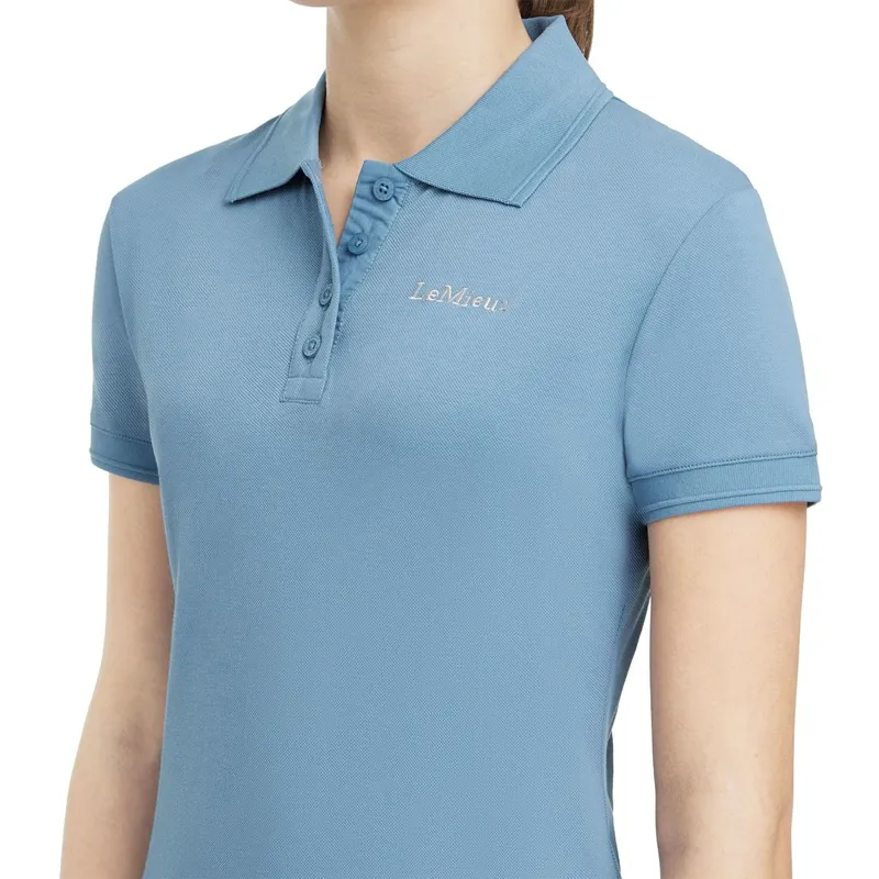 LeMieux Young Rider Classique Polo Shirt-Ice Blue-3