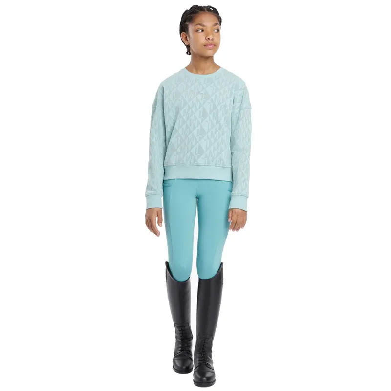 LeMieux Young Rider Clea Junior Crew Sweater - Aqua-3