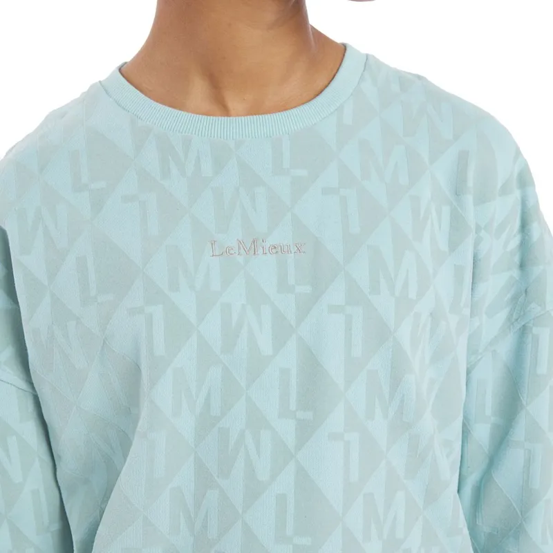LeMieux Young Rider Clea Junior Crew Sweater - Aqua-2