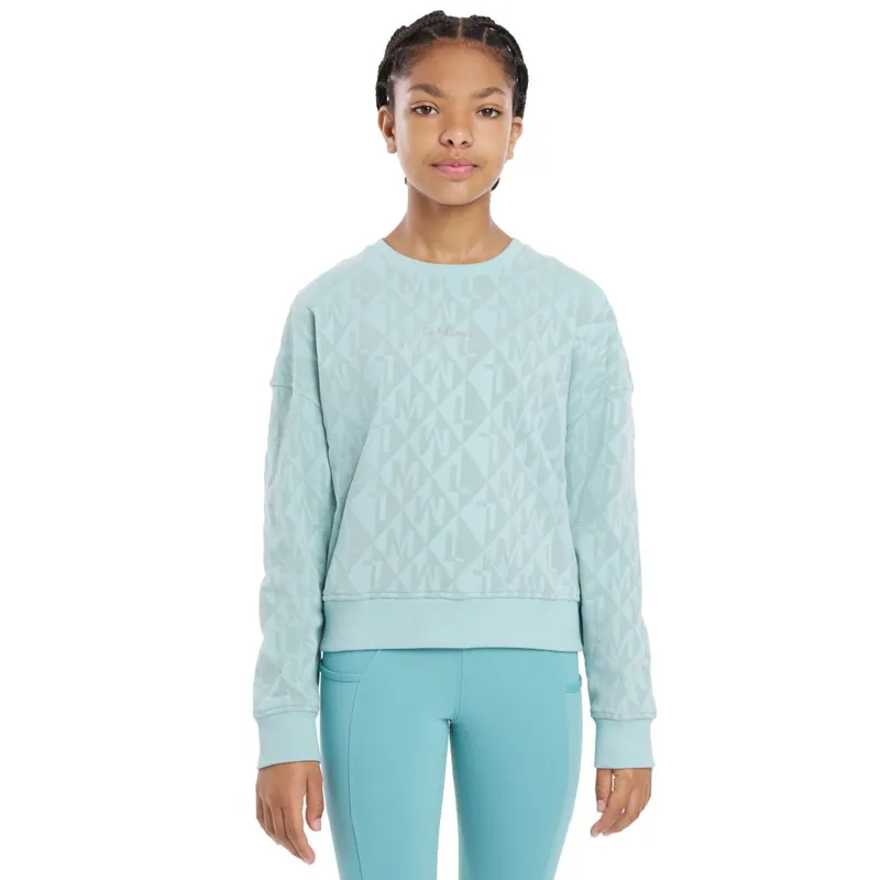 LeMieux Young Rider Clea Junior Crew Sweater - Aqua