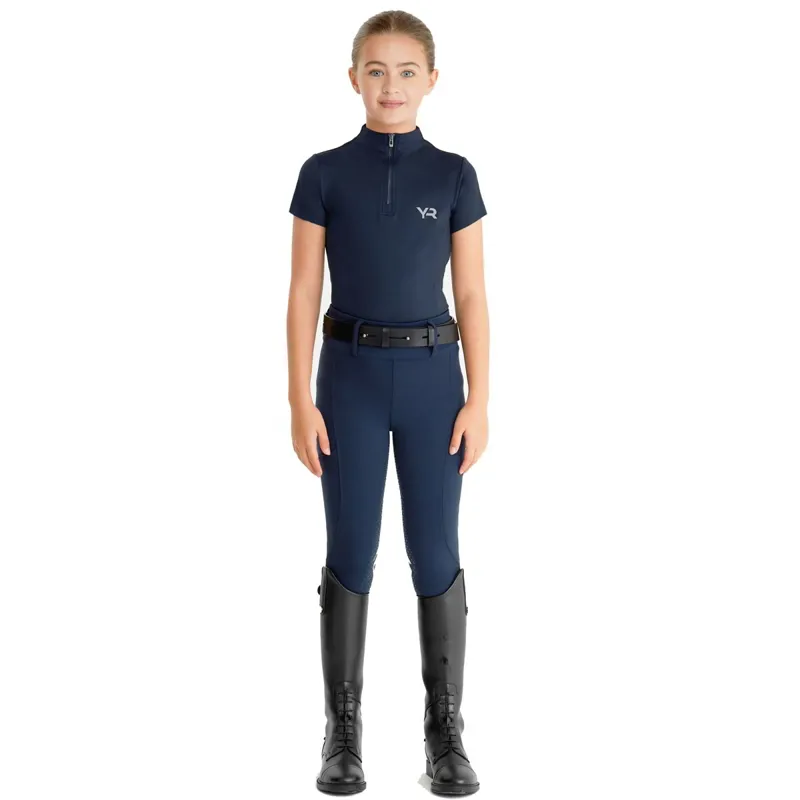 Aztec Diamond Youth Compression Full Grip Breeches - Navy-5