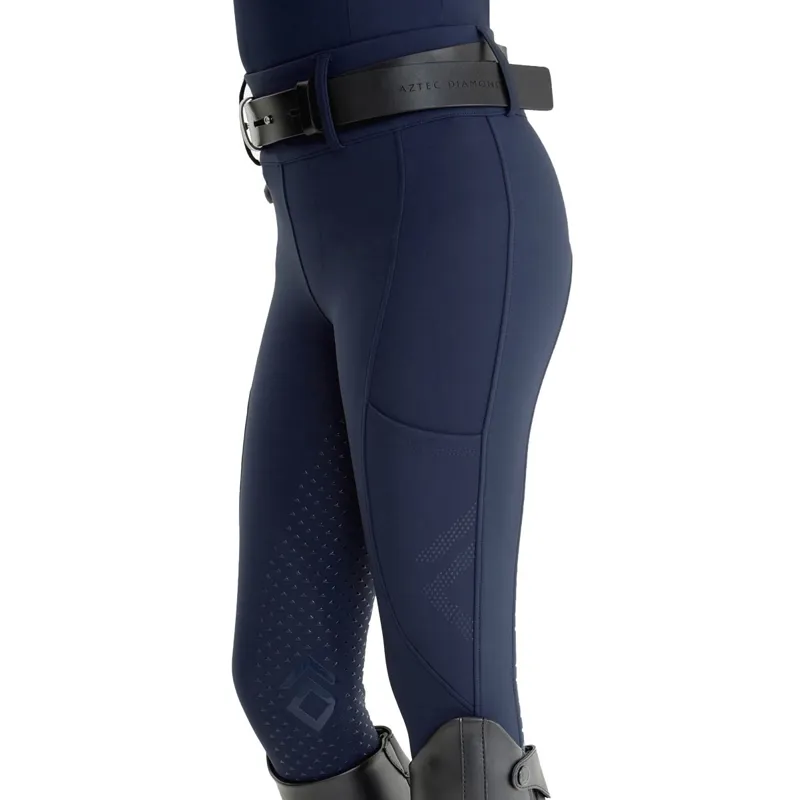 Aztec Diamond Youth Compression Full Grip Breeches - Navy