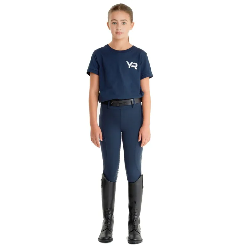 Aztec Diamond Youth Compression Full Grip Breeches - Navy-4