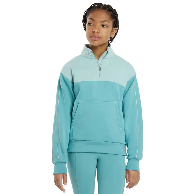 LeMieux Young Rider Kate Junior Quarter Zip Sweatshirt - Lagoon
