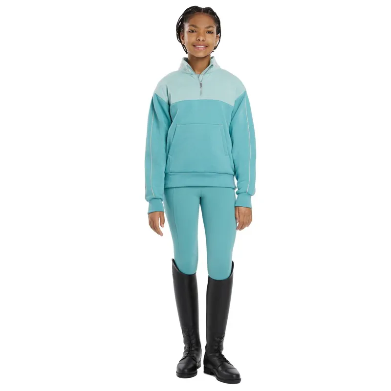LeMieux Young Rider Kate Junior Quarter Zip Sweatshirt - Lagoon-5