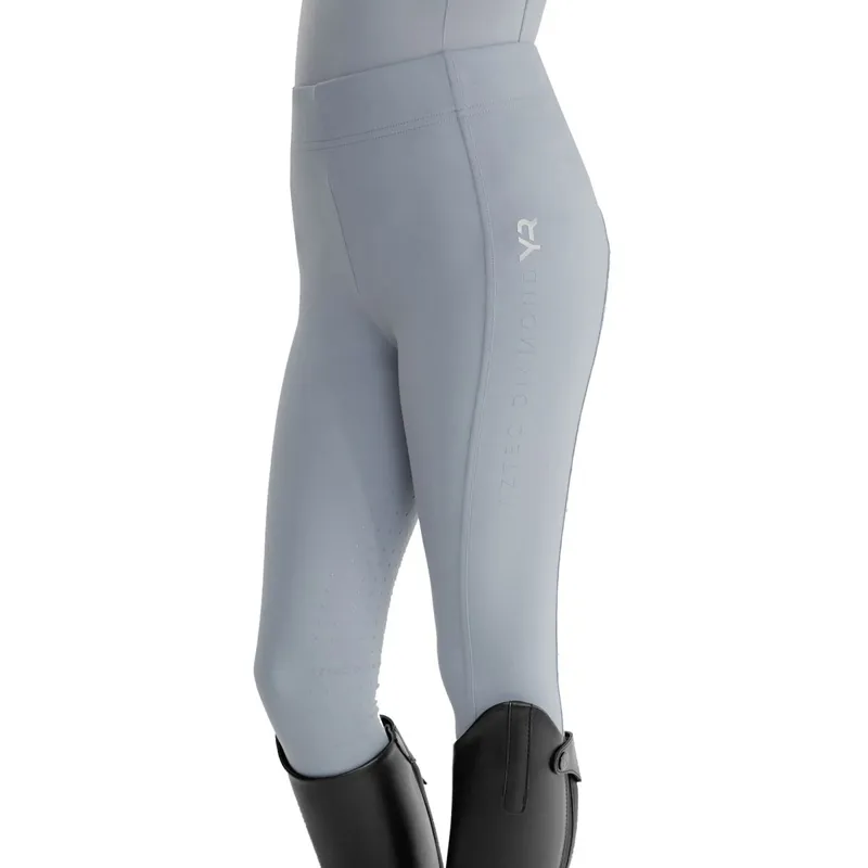 Aztec Diamond Young Rider Full Grip Riding Tights - Ash Blue