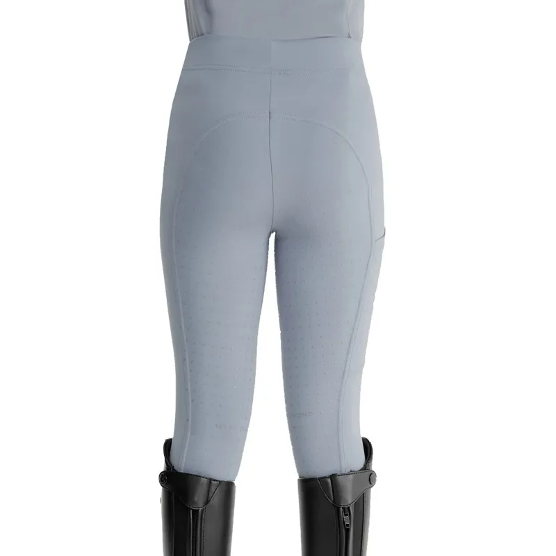 Aztec Diamond Young Rider Full Grip Riding Tights - Ash Blue-3