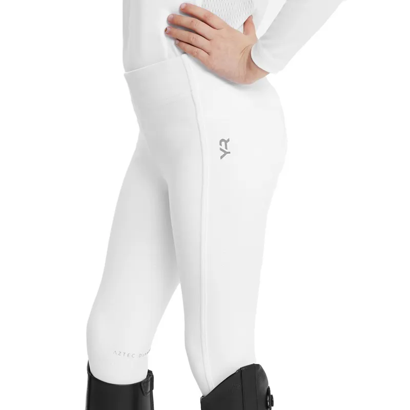 Aztec Diamond Young Rider Full Grip Riding Leggings - White