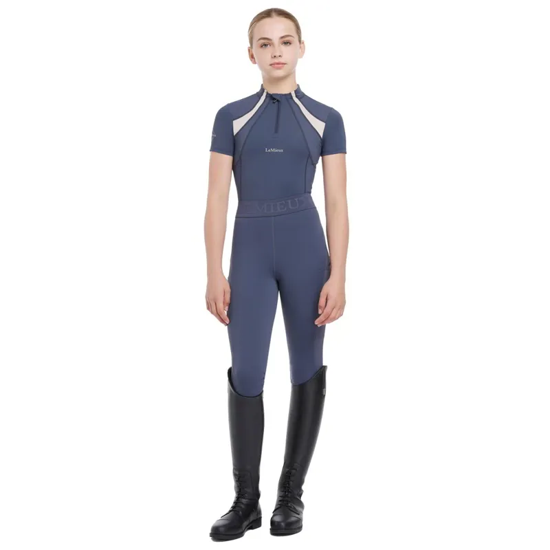LeMieux Young Rider Mia Mesh Junior Short Sleeve Base Layer - Dusk-4