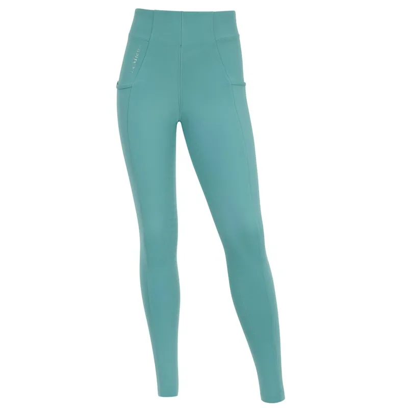 LeMieux Young Rider Orla Full Grip Junior Riding Tights - Lagoon-1