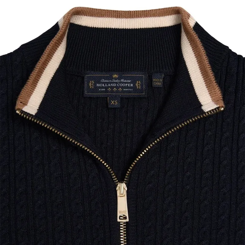 Holland Cooper Zoe Womens Quarter Zip Knit - Ink Navy-7